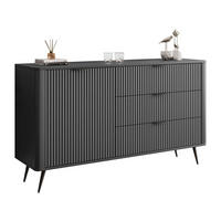SIDEBOARDS SCARLETT 138 1D3S MIT SCHUBLADEN SCHWARZ - Schwarz, Holzwerkstoff (138/81/38cm) - Lookway