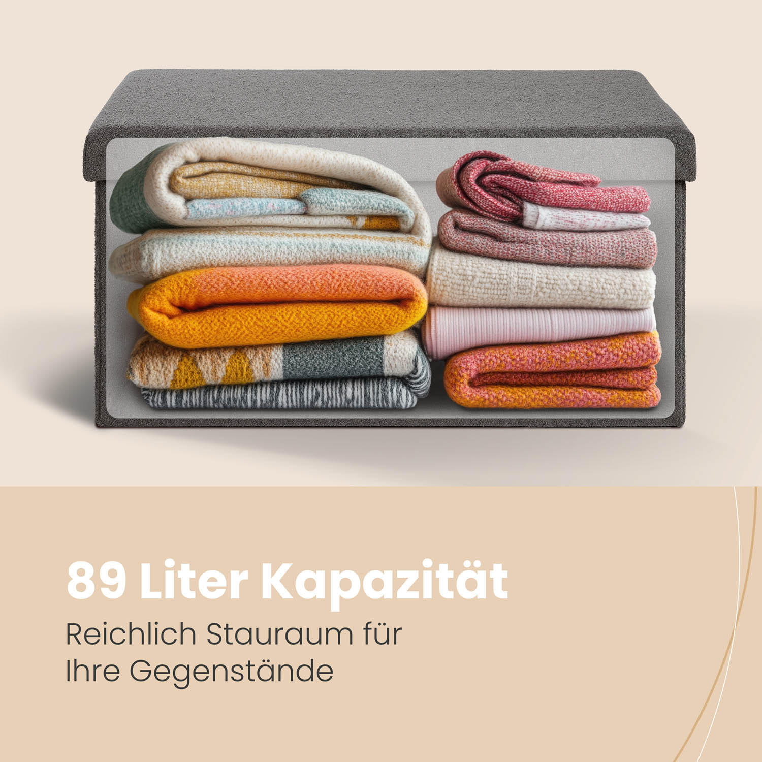 Thumbnail - Blumtal Truhenbank, Altrosa, Kunststoff, 38x38x76 cm, Esszimmer, Bänke, Sitzbänke