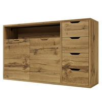 KOMMODE DE-37493 150/40/90 cm mit 4 Schubladen und 2 Türen Eiche - Eichefarben, Holzwerkstoff (150/90/40cm) - ComfortXL
