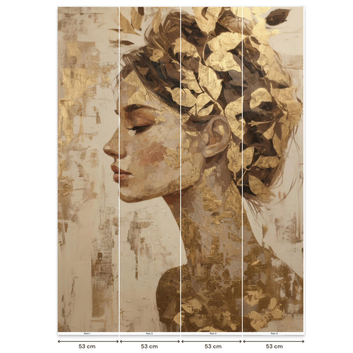 TAPETE - Frau - Gold - Abstrakt - Textur - 200x280 cm - Goldfarben, Papier (200/280cm) - OnlyWow