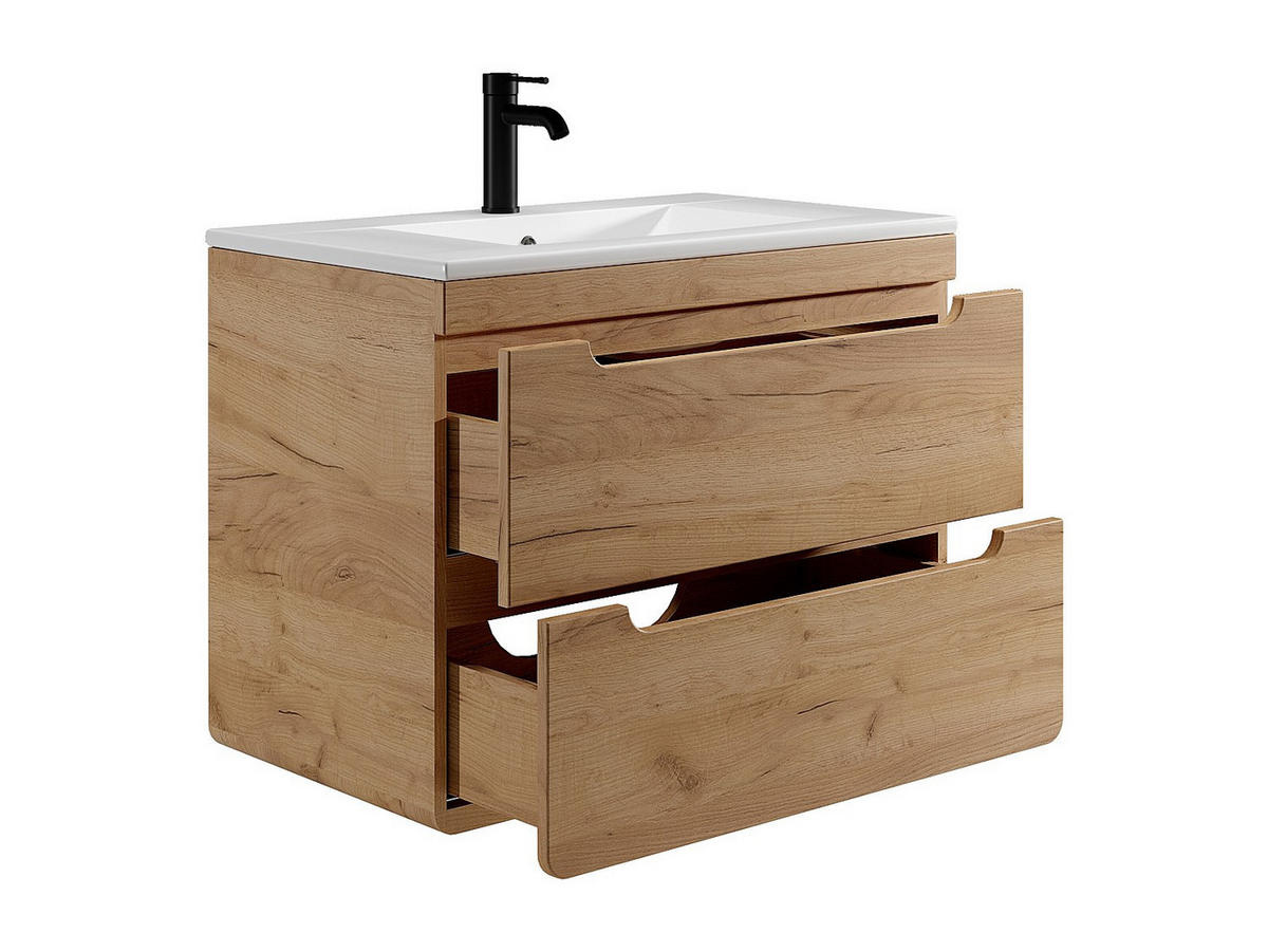 EINZELWASCHTISCH - 80cm x 46cm - MDF - naturfarben hell - ARUBA - Naturfarben, Holz (80/59/46cm) - Vente-Unique