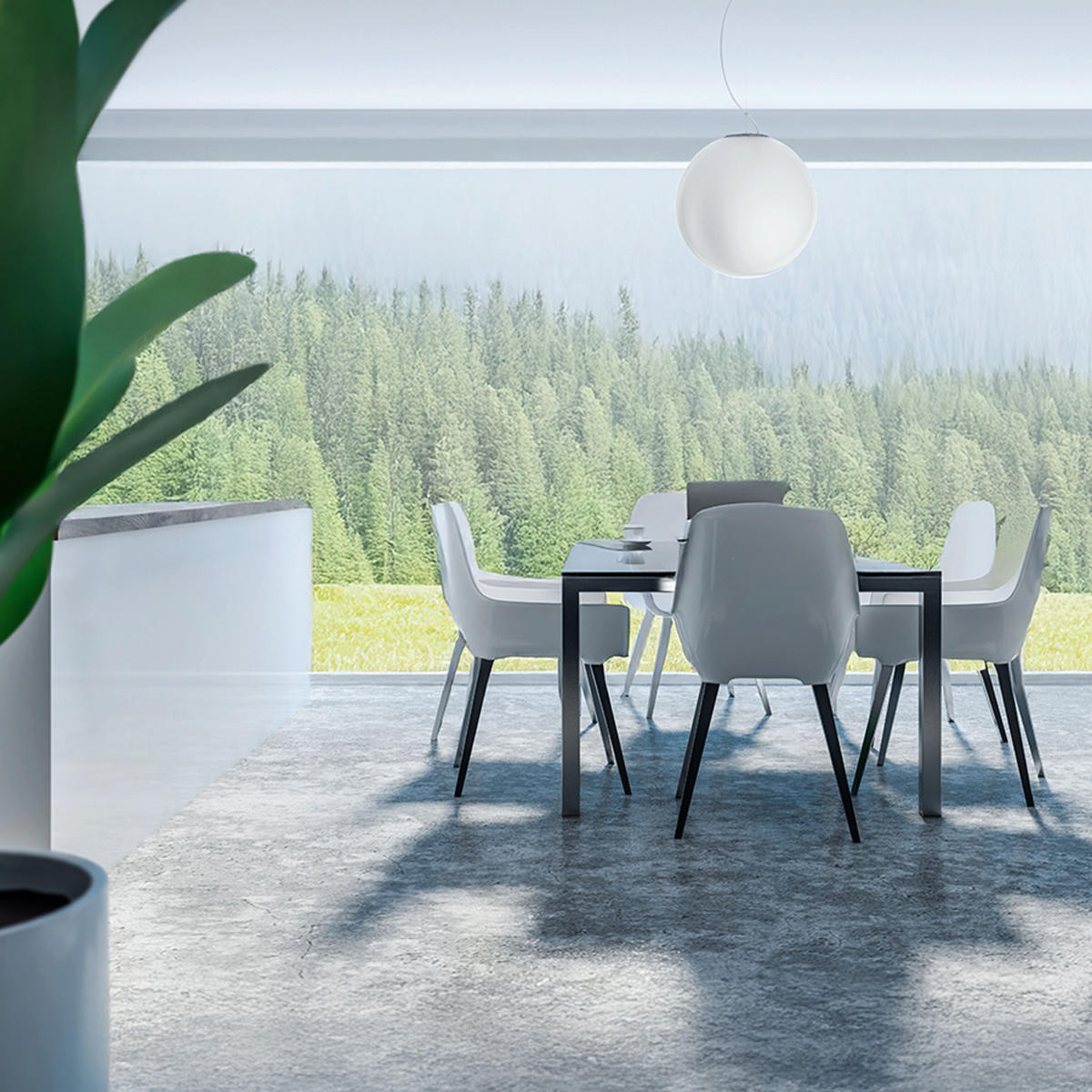 PENDELLEUCHTE LUNEA 40 Opalglas 15 W - Transparent, Metall (30/30/120cm) - Rendl