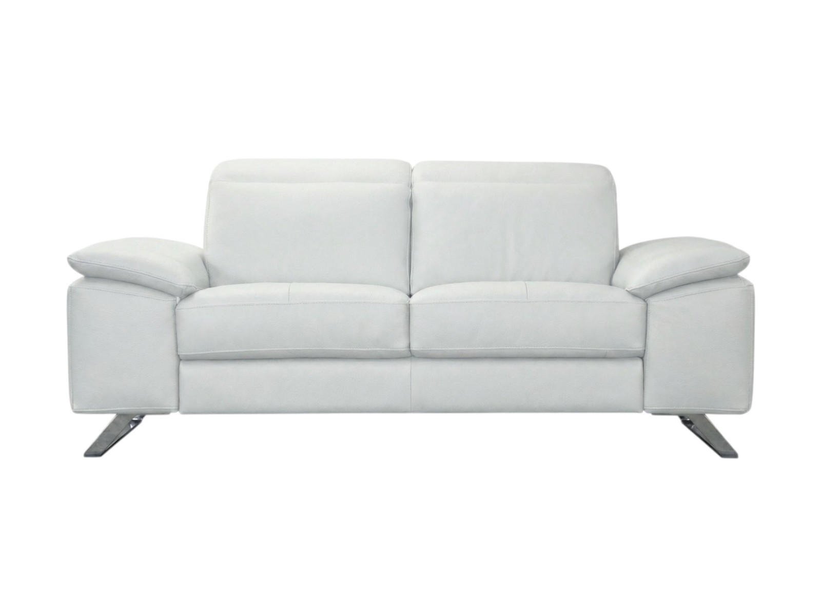 3-SITZER Sofa Genius Echtleder Weiß - Weiß, Leder/Metall (220/80/104cm)