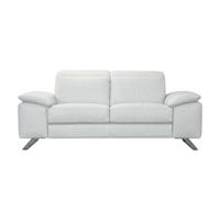 3-SITZER Sofa Genius Echtleder Weiß - Weiß, Leder/Metall (220/80/104cm)