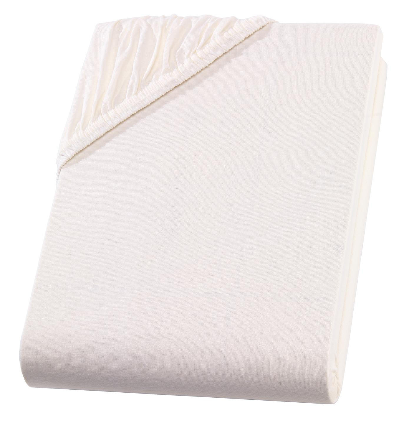 JERSEY-SPANNBETTLAKEN 100x200 cm aus 100% Baumwolle, Bettlaken Natur Uni - Creme, Textil (100/200cm) - Carpe Sonno
