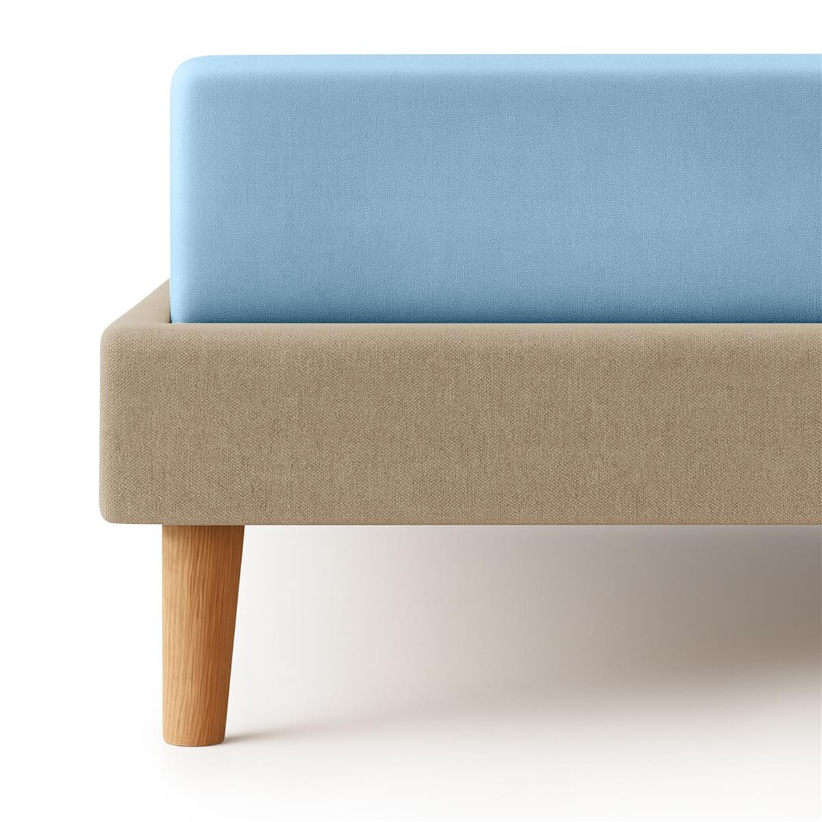 JERSEY-SPANNBETTLAKEN 90x200 - 100x200 cm, Bettlaken aus 100% Baumwolle mit Rundum-Gummizug, Spannbetttuch Taubenblau - Blaugrau, Textil (100/200cm) - Carpe Sonno
