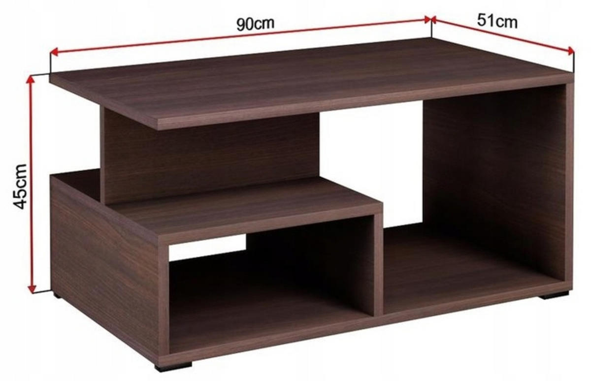 COUCHTISCH PRIMA EX3 Wenge 90/51/45 cm - Wengefarben, Holzwerkstoff (51/90/45cm) - Matkam Möbel