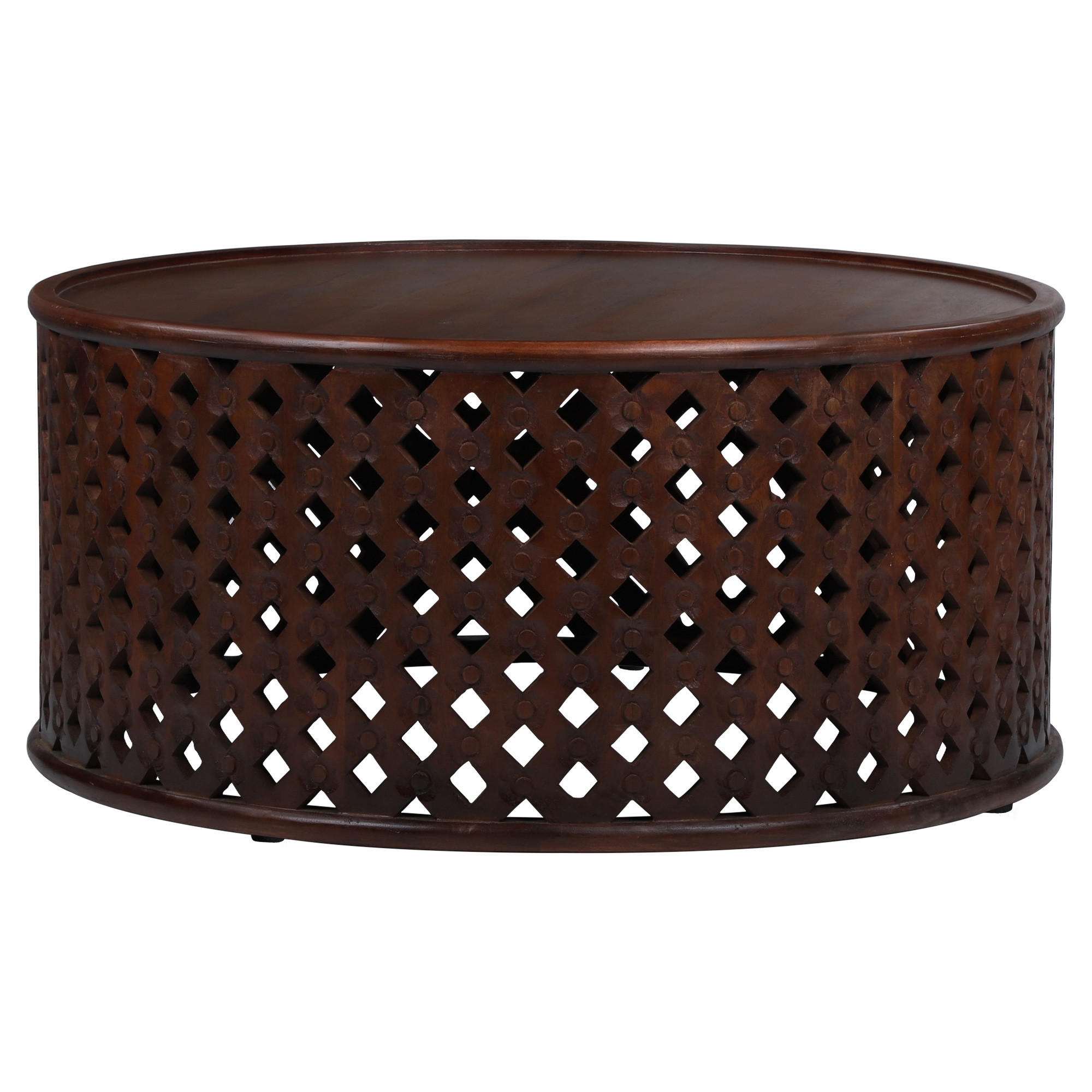 COUCHTISCH Ø100x45 cm rund Natur handgefertigt aus Mangoholz - Naturfarben, Holz (100/45/100cm) - WOMO-DESIGN