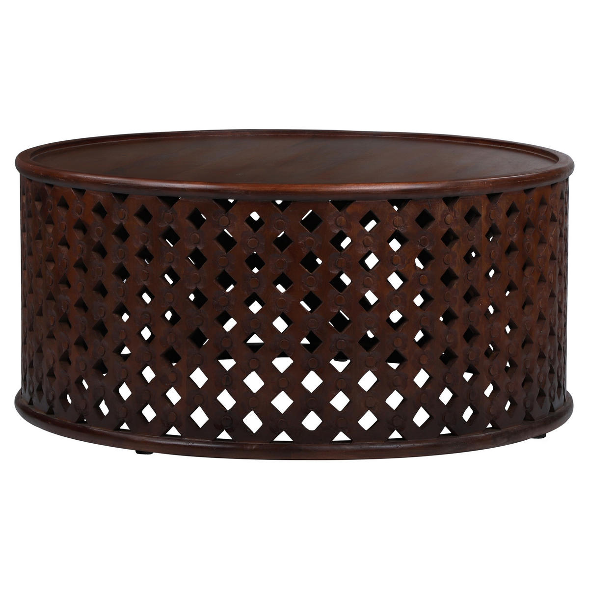 COUCHTISCH Ø100x45 cm rund Natur handgefertigt aus Mangoholz - Naturfarben, Holz (100/45/100cm) - WOMO-DESIGN