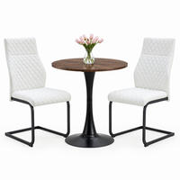 TISCH- UND STUHLSET rund 60 cm MDF Weiß/Schwarz - Schwarz, Metall (60/72/60cm) - Meubliv