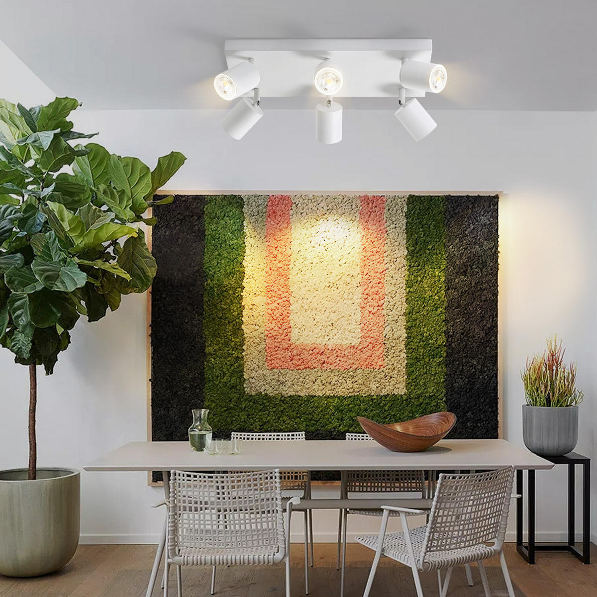 STRAHLER Beeskow 6-flammig 40/20/14.4 cm - Weiß, Metall (40/20/14.4cm) - Nettlife