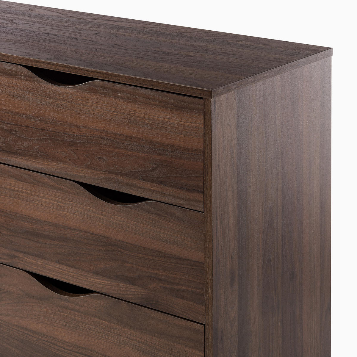 KOMMODE - 5 Schubladen, Walnuss Dekor - Walnussfarben, Holz/Holzwerkstoff (98/101/39cm) - home24