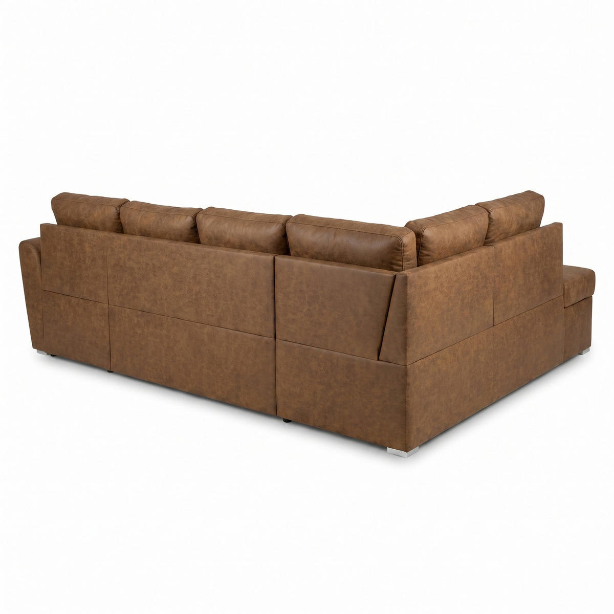 ECKSCHLAFSOFA, Stefan, Braun, Kunstleder, rechts, 203 x 160 x 85 cm - Braun, Leder/Textil (203/160cm) - ebuy24