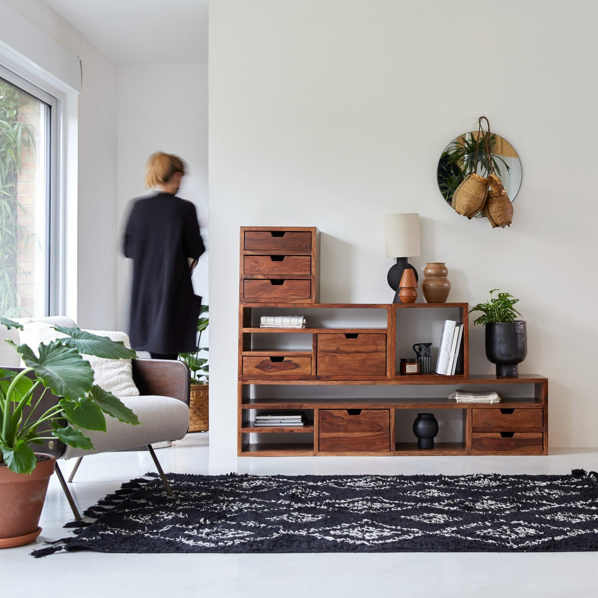 TV-SCHRANK Kwarto Braun aus Palisander - Braun, Holz (170/42/32cm) - Tikamoon