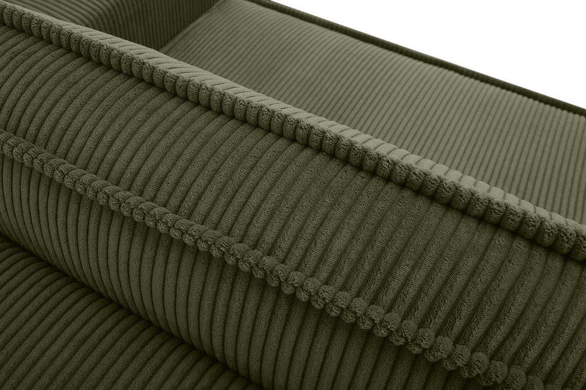 SCHLAFSOFA NAPI in Pet Friendly Cord-Stoff, oliv - Schwarz/Olivgrün, Textil (228/89/101cm) - KONSIMO®