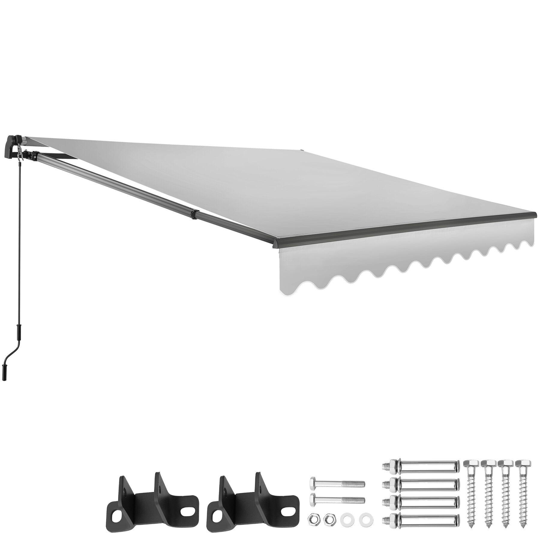 GELENKARMMARKISE Ornella,inkl. Wandhalterung,hellgrau - Hellgrau, Kunststoff (250/41/200cm) - tectake