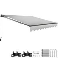 GELENKARMMARKISE Ornella,inkl. Wandhalterung,hellgrau - Hellgrau, Kunststoff (250/41/200cm) - tectake