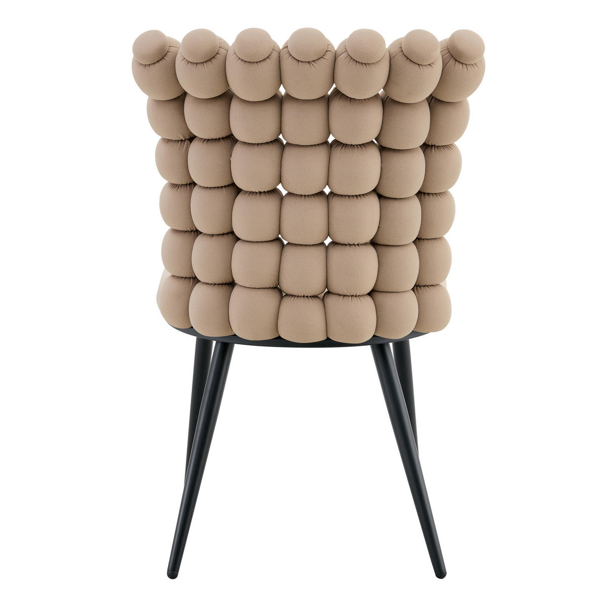 ESSZIMMERSTUHL Samt Camel mit Metallbeinen Schwarz 2er-Set - Braun, Metall (48/88/54cm) - Meubliv