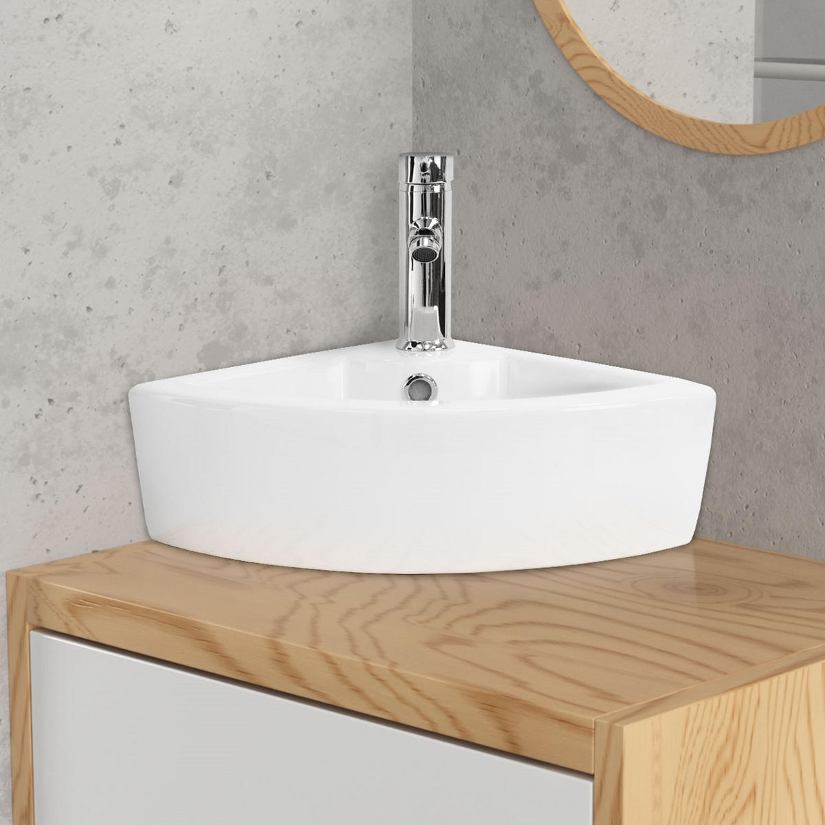 WASCHBECKEN - Weiß, Keramik (33/13/46cm) - ML-DESIGN
