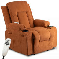 MASSAGESESSEL BOX 2 mit Fußhocker Cord Rost - Braun, Holz/Textil (87/101/85cm) - makarowski meble