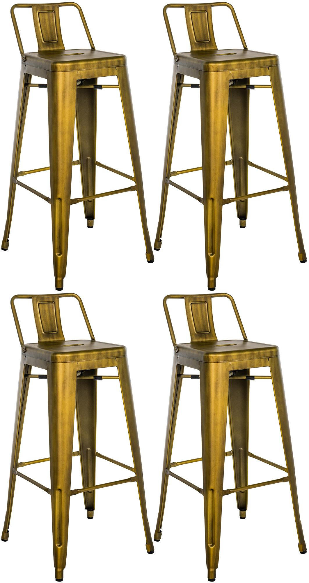 BARHOCKER 4er Set Metall Gold - Goldfarben, Metall (44/96/43cm) - CLP