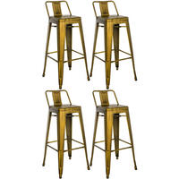BARHOCKER 4er Set Metall Gold - Goldfarben, Metall (44/96/43cm) - CLP