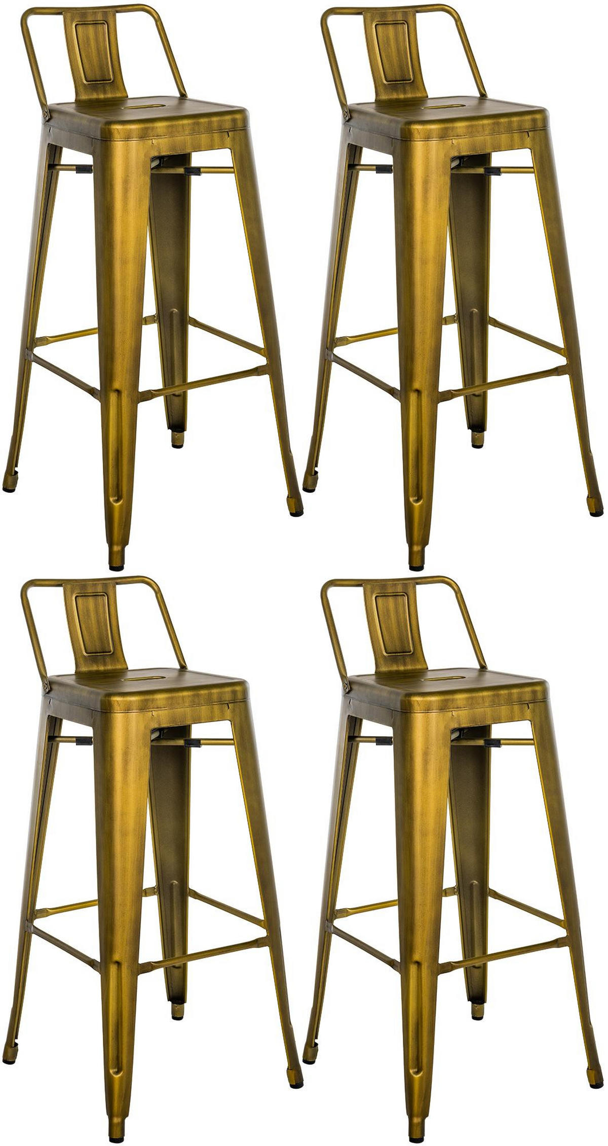 BARHOCKER 4er Set Metall Gold - Goldfarben, Metall (44/96/43cm) - CLP