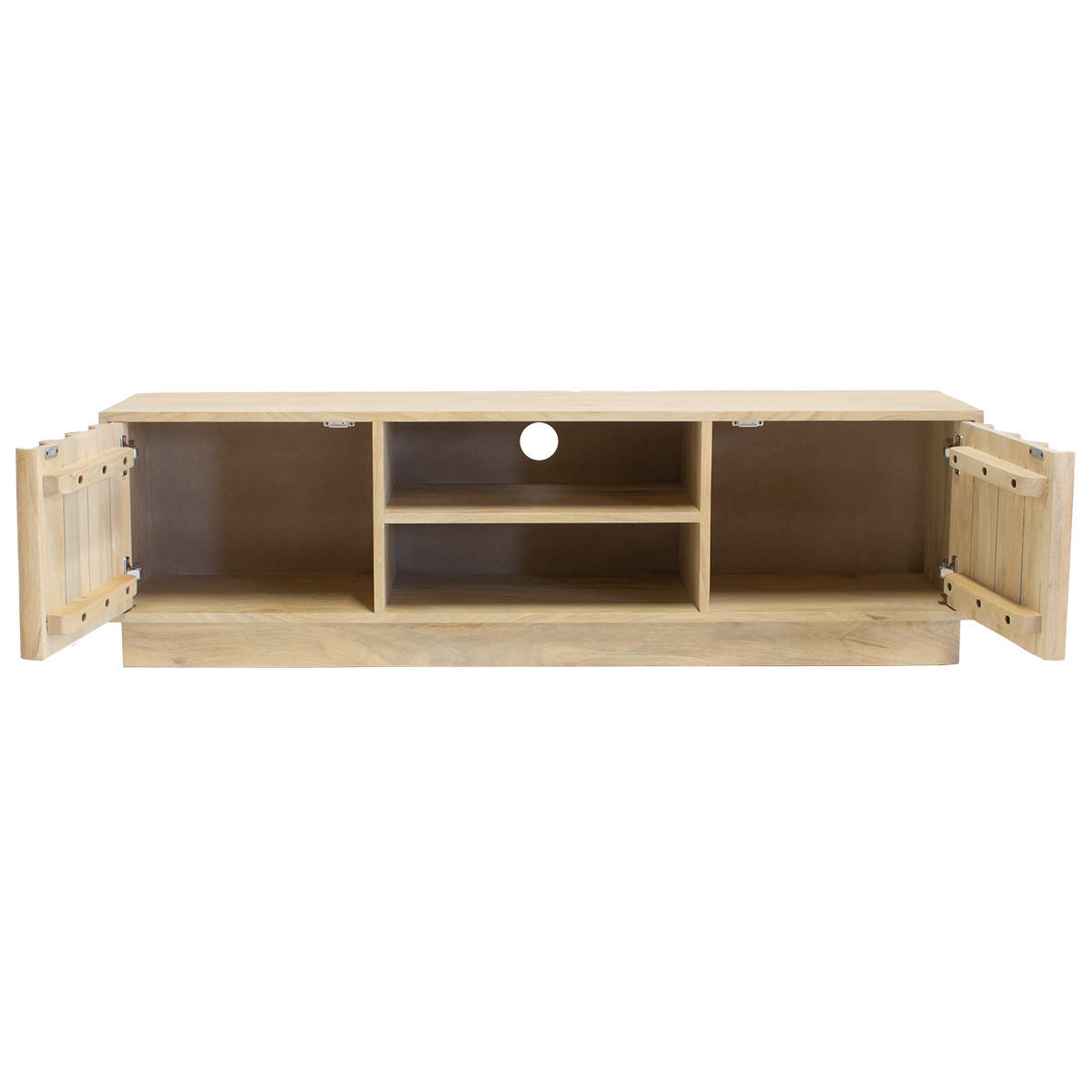 TV-SCHRANK aus Mangoholz 135x35x40cm, natur - Braun, Holz (135/40/35cm) - Giga Meubel