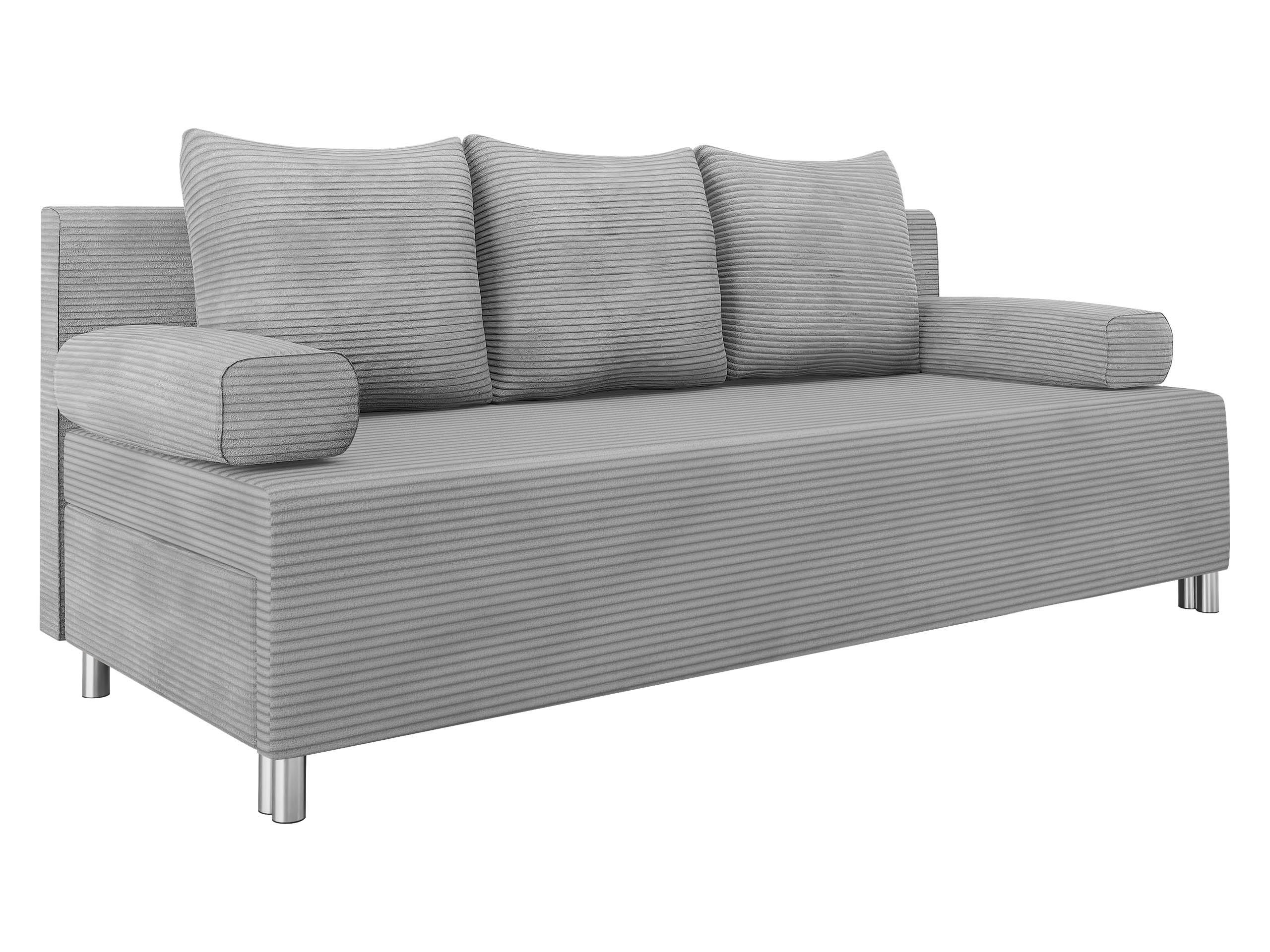 SCHLAFSOFA Dover Cord - Chromfarben/Grau, Holz/Kunststoff (192/86/80cm) - MIRJAN24