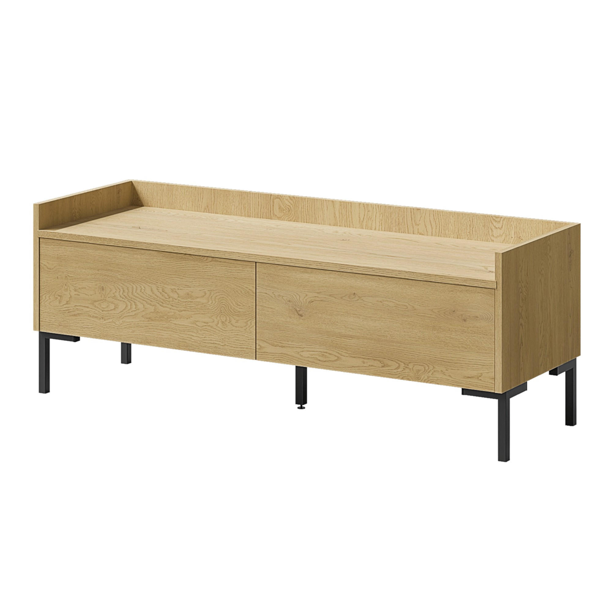 TV-LOWBOARD Liam 120 Cremona-Eiche (stehend) - Eichefarben/Schwarz, Holzwerkstoff/Metall (120/45/41cm) - mzm24