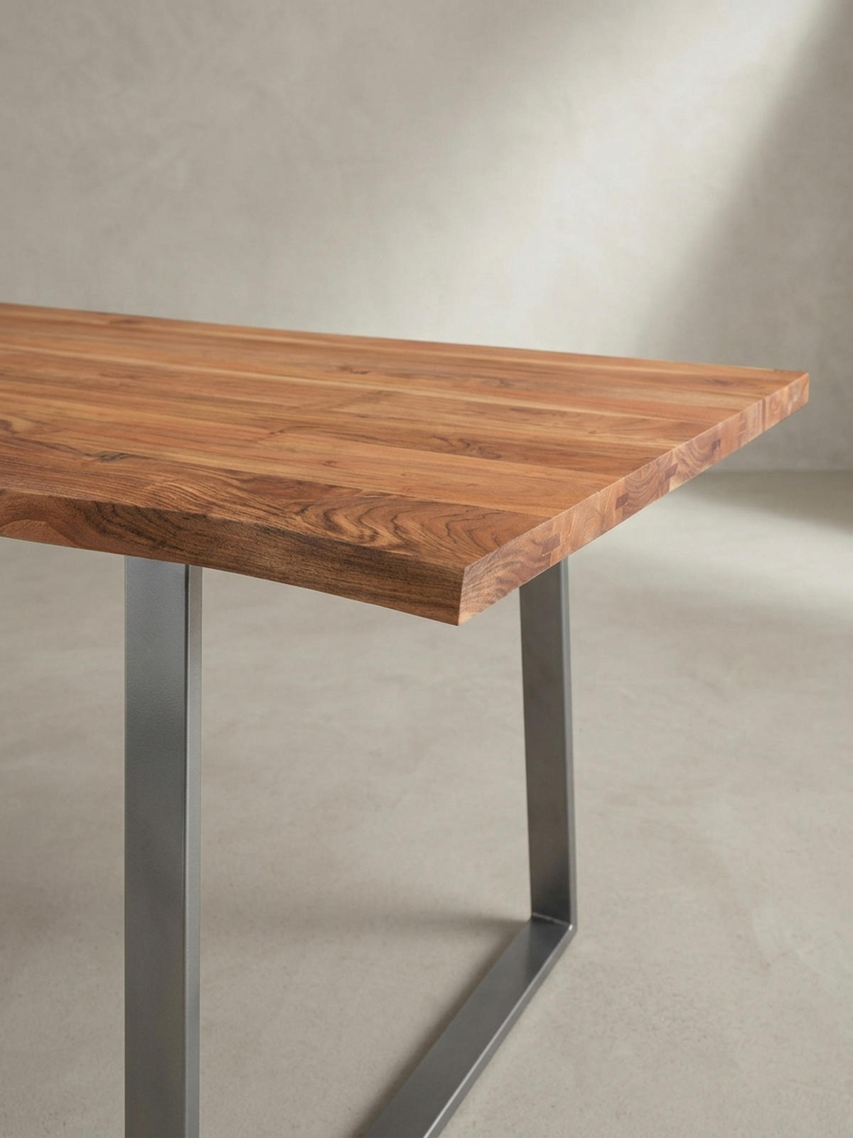 SCHREIBTISCH Massivholz Baumkante Chromgestell Handarbeit TARN, Goldbraun-Chrom 180x90x76 cm - Chromfarben/Braun, Holz/Metall (90/180/76cm) - KADIMA DESIGN