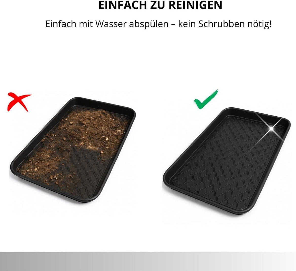 SCHUHABTROPFSCHALE XXL 76x38 cm - Schwarz, Kunststoff (76/38cm) - Idohome
