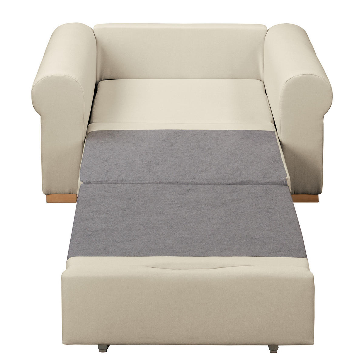 SCHLAFSOFA mit Husse - Buchefarben/Creme, Buchenholz/Textil (125/90/90cm) - home24