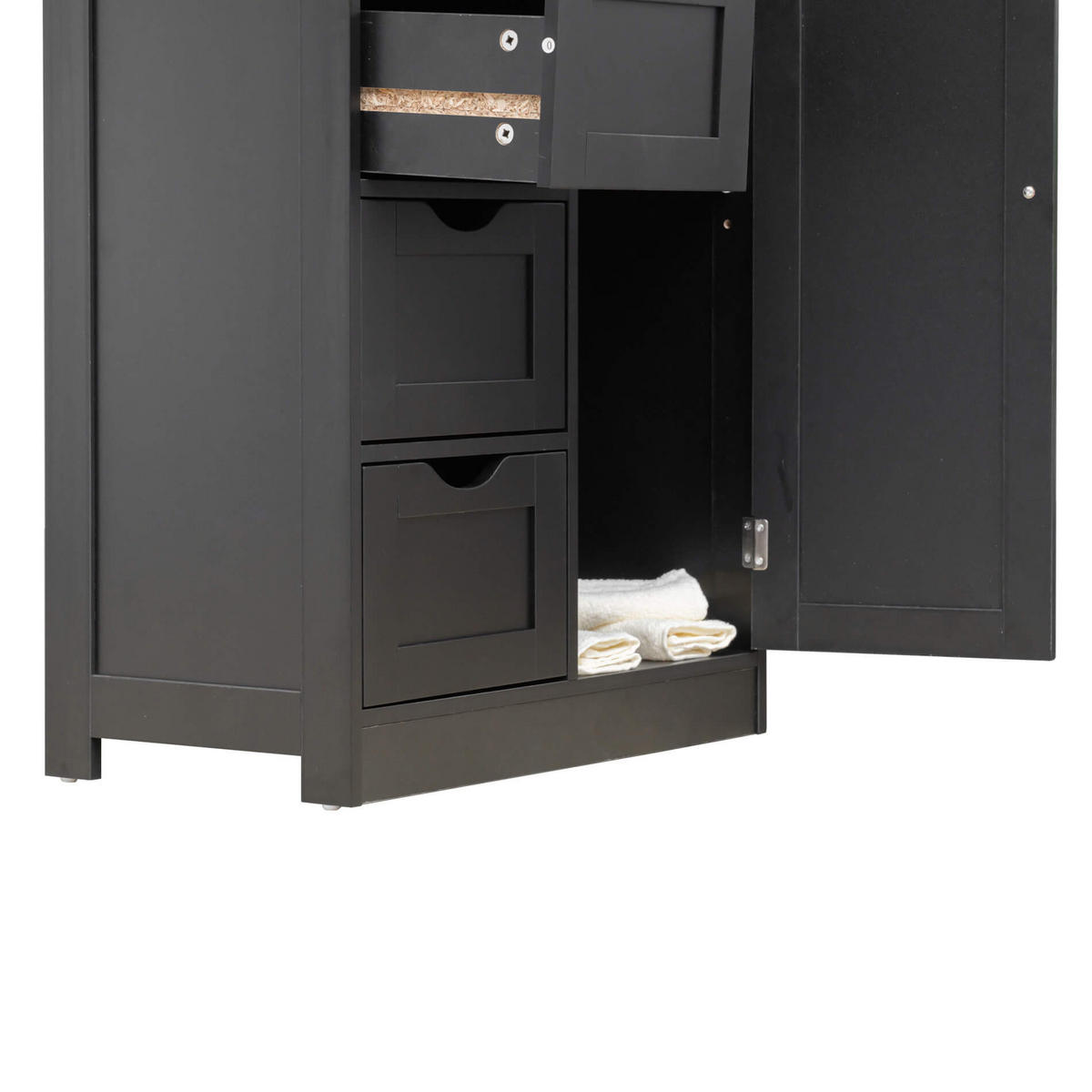 KOMMODE Schwarz 30/56/82 cm - Schwarz, Holzwerkstoff (30/82/56cm) - Mobili Rebecca
