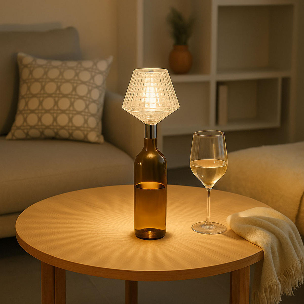 LED TISCHLEUCHTE Kristalloptik Klar - Klar, Kunststoff (12/12/15.5cm) - Globo Lighting