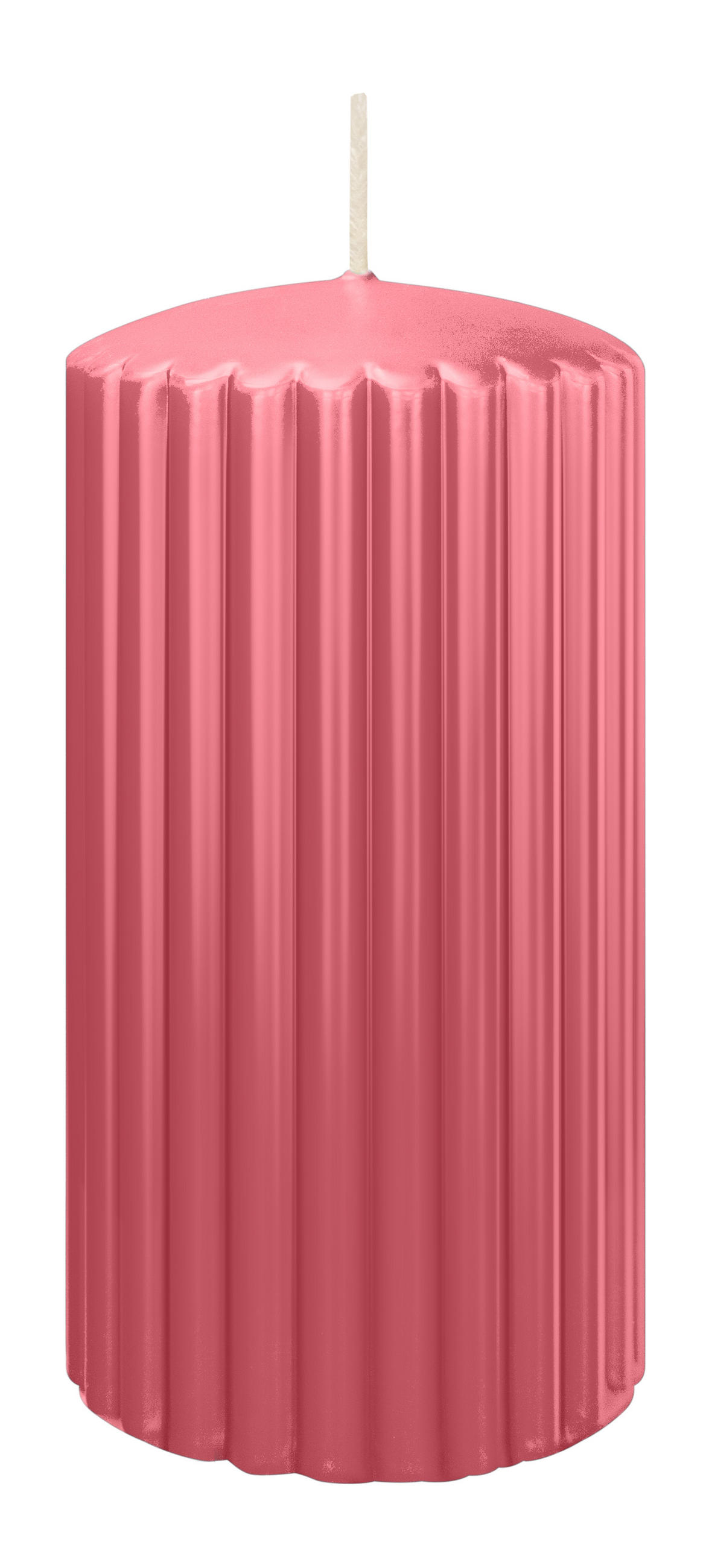 RILLEN KERZEN Erdbeerrosa 150 x Ø 80 mm, 4 Stück - Altrosa, Paraffin (8/15/15cm) - Wiedemann Kerzen