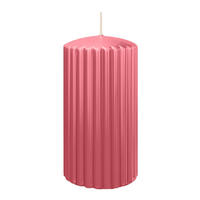 RILLEN KERZEN Erdbeerrosa 150 x Ø 80 mm, 4 Stück - Altrosa, Paraffin (8/15/15cm) - Wiedemann Kerzen