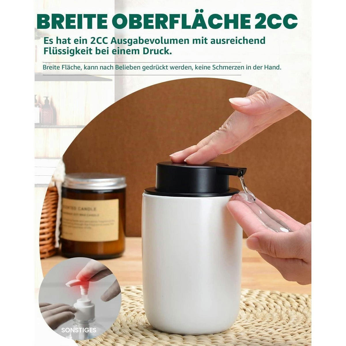 SEIFENSPENDER Keramik Matt Weiß 350ml - Weiß, Keramik (8/14/8cm)