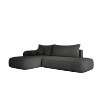 ECKSOFA BABU Mit Bettfunktion – Moderne Polsterecke Für Wohnzimmer Funktionales Schlafsofa Im Stoff NOW OR NEVER, 300x105x60cm, Linke, SCHWARZ - Anthrazit, Holz/Textil (190/300cm) - DomoHome