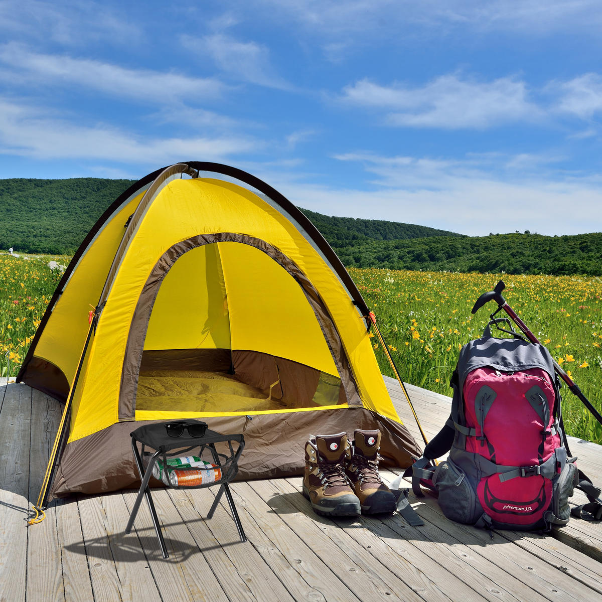 KLAPPHOCKER - Schwarz, Textil/Metall (29/39/35cm) - Relaxdays