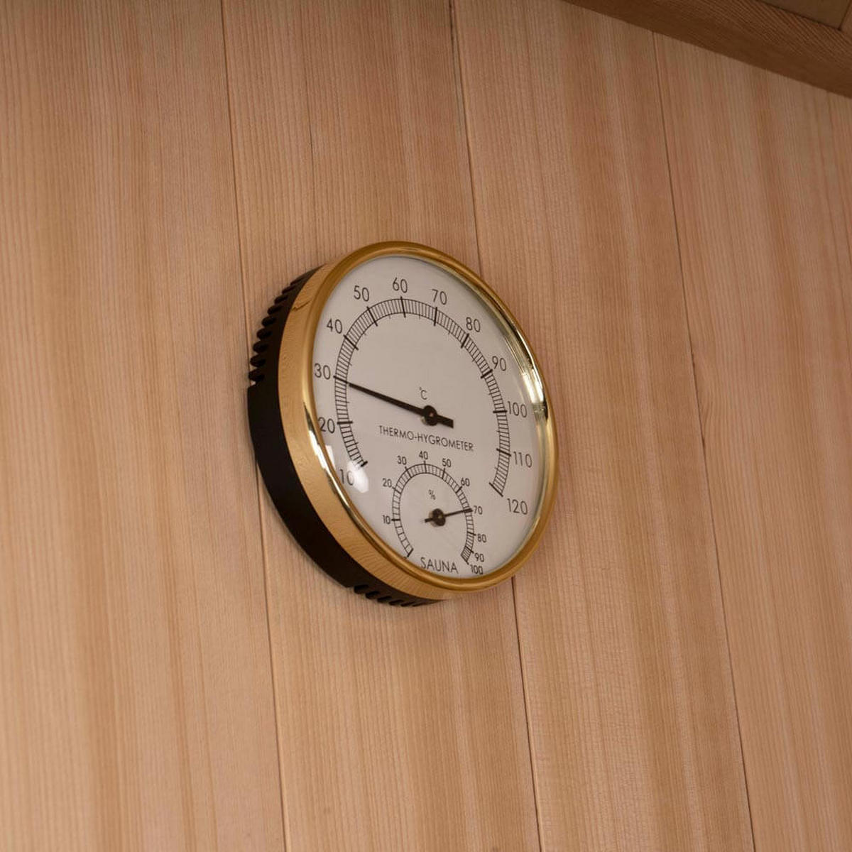 SAUNA SKYLINE XL - Ausstattung: Mit Holzwand, Größe: 150 x 150 x 150 x 200 cm - Naturfarben, Holz (150/200/150cm) - Home Deluxe