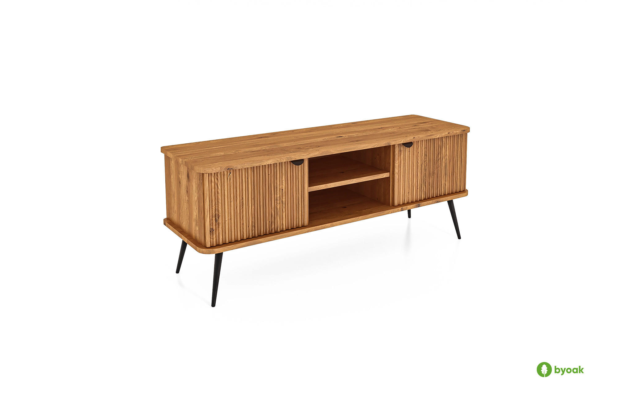 LOWBOARD LINA Wildeiche - Wildeiche, Holz (144/57/46cm) - byoak