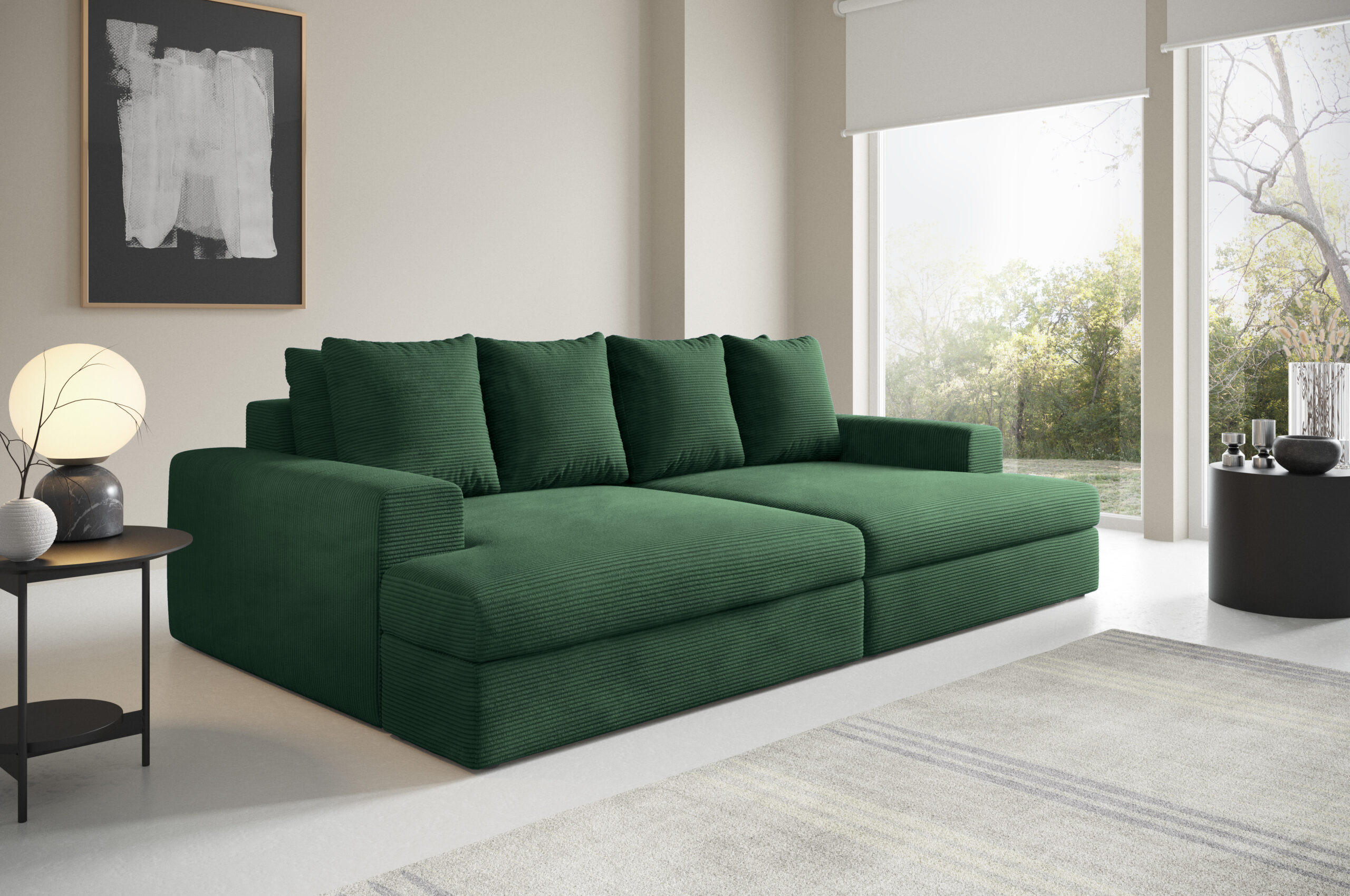 SOFA 4-Sitzer Cord Grün - Grün, Textil (167/42/272cm) - Furnisell