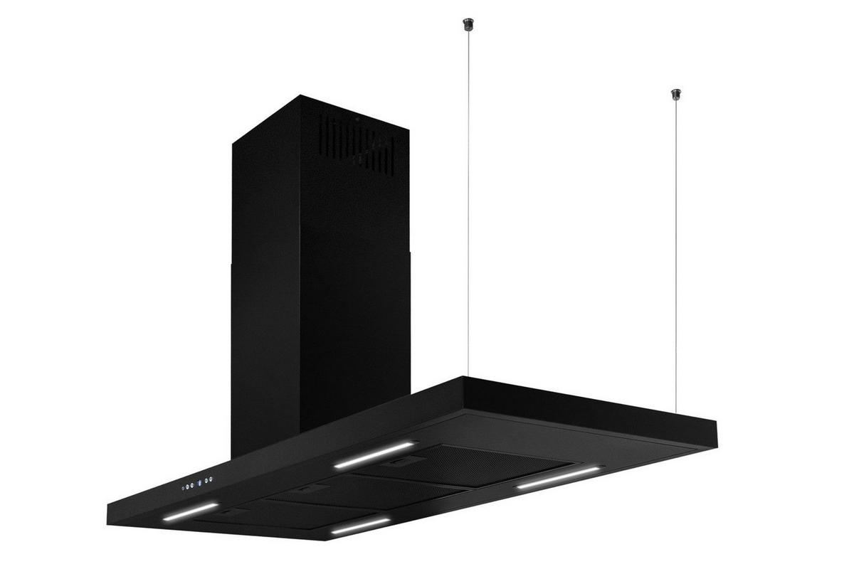 DUNSTABZUGSHAUBE GCH 793.R Diamond Eco BL + umluftset, 116 cm Schwarz - Schwarz, Metall (116/92/53.2cm) - Gurari