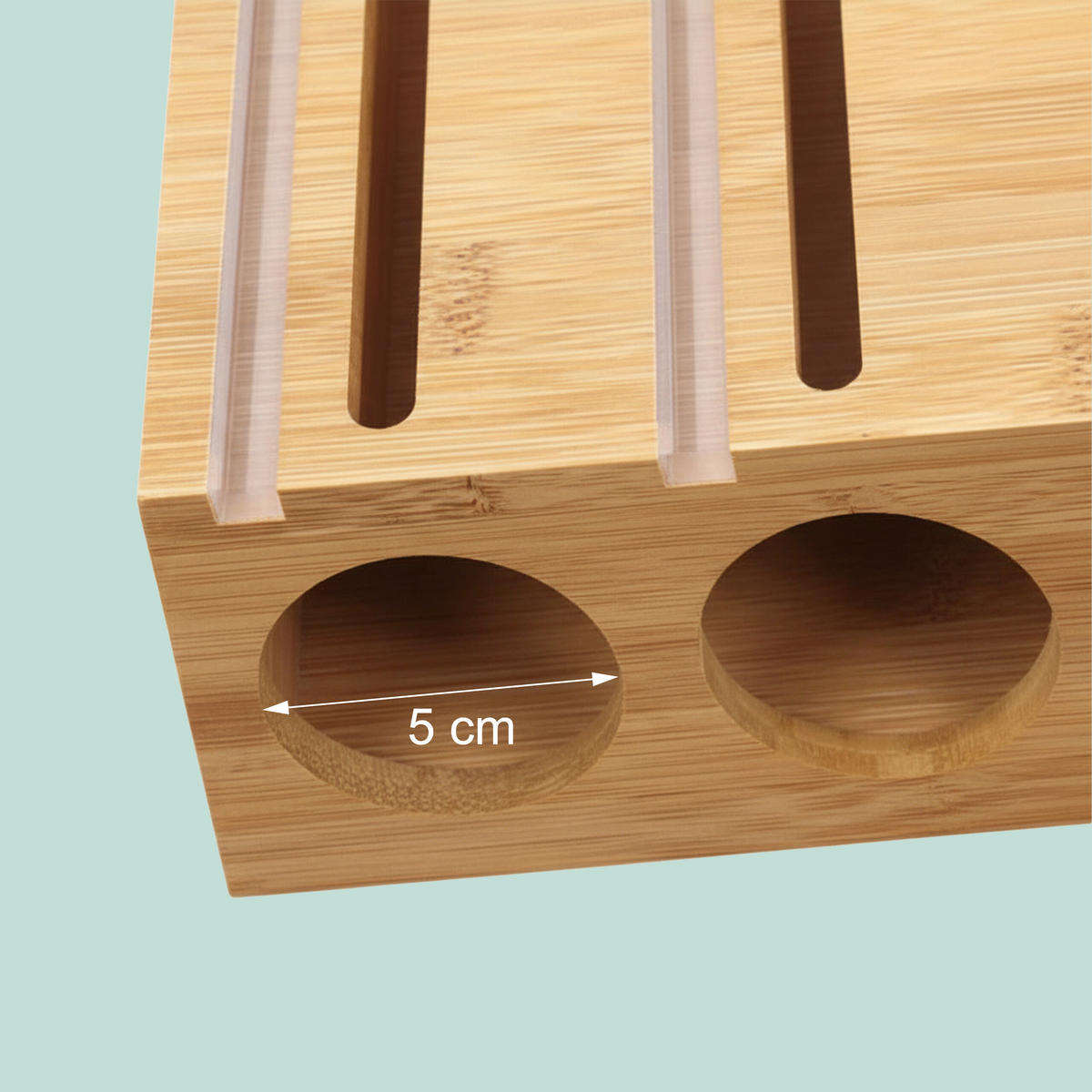 FOLIENSPENDER - Hellbraun, Holz/Kunststoff (33.5/43.5/7.5cm) - Relaxdays