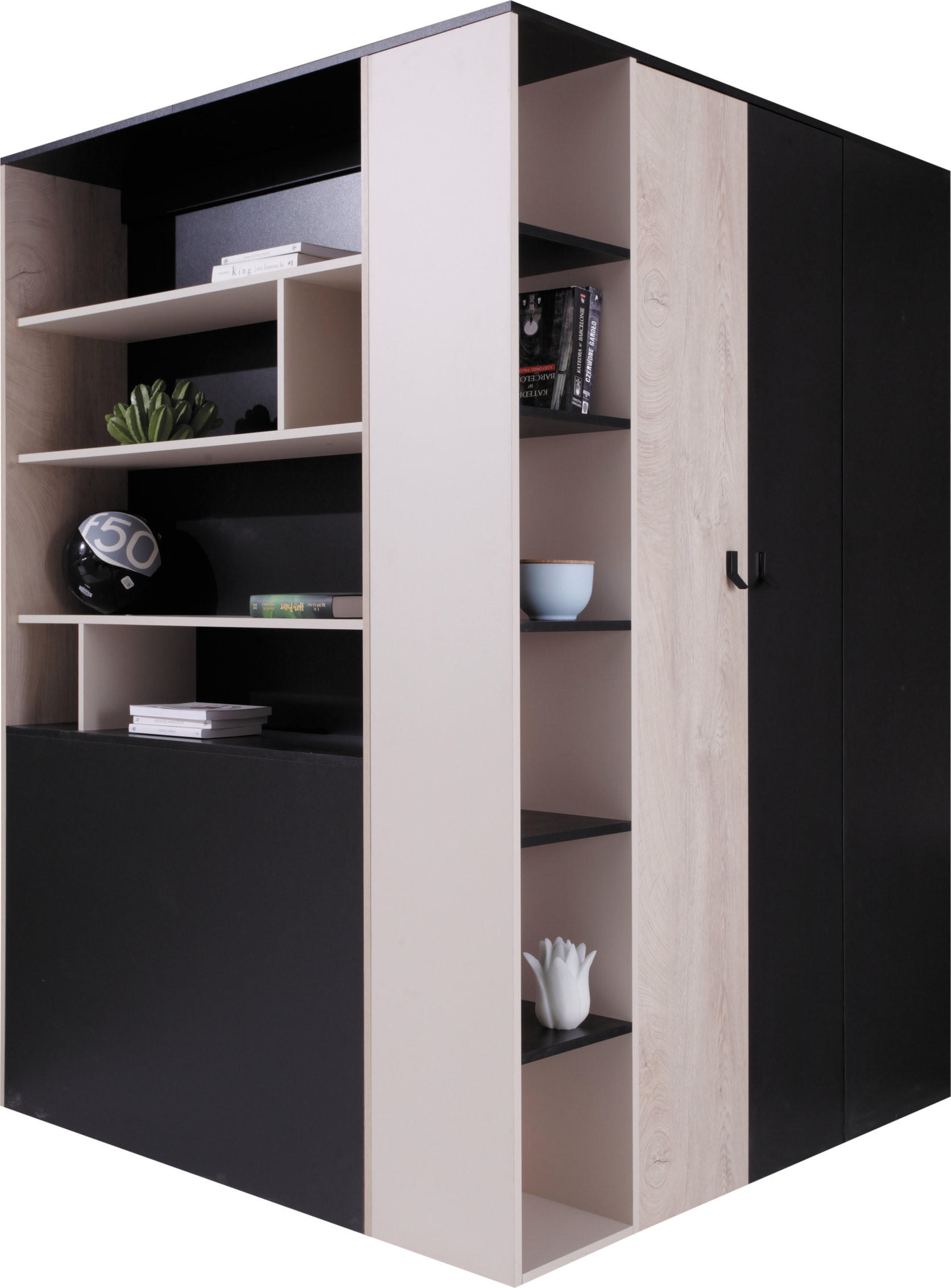 XXXLutz Kleiderschrank Schwarz 80x200x120 cm
