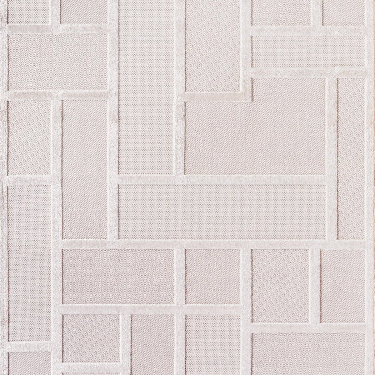 TEPPICH In-/Outdoor Kurzflor 3D-Gittermuster Polypropylen Küche Creme Rechteckig 240x340 - Creme, Textil (240/340cm) - KADIMA DESIGN