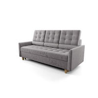 SCHLAFSOFA KONGO 03, Sofa mit Schlaffunktion, Farbe: Grau, Velourstoff - Grau, Textil (215/103/96cm) - O-Sofa