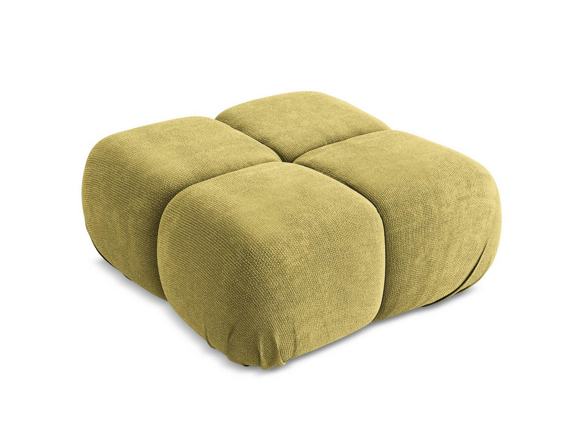 POUF Chenille Stoff Grün - Limette/Schwarz, Kunststoff/Textil (95/41/95cm) - Makamii