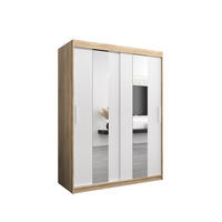 SCHWEBETÜRENSCHRANK 200/150/62 2-türig - Silberfarben/Weiß, Holz/Kunststoff (150/200/62cm) - Abiks Möbel